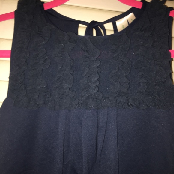Navy Blue Ruffle Tank - Picture 3 of 5